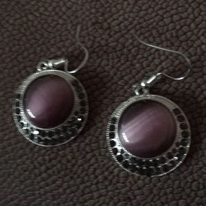 Purple moonstone earrings